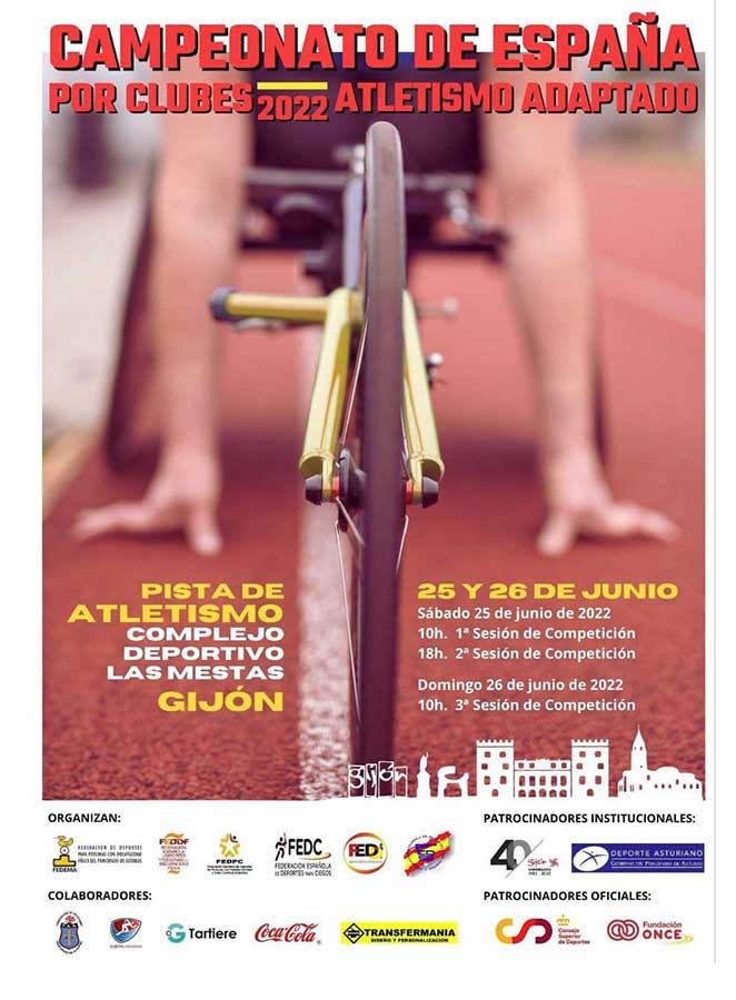 Cartel promocional del campeonato de España por clubes de atletismo adaptado