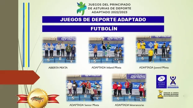Ganadores del torneo del futbolín en los Juegos Deportivos del Principado de Asturias