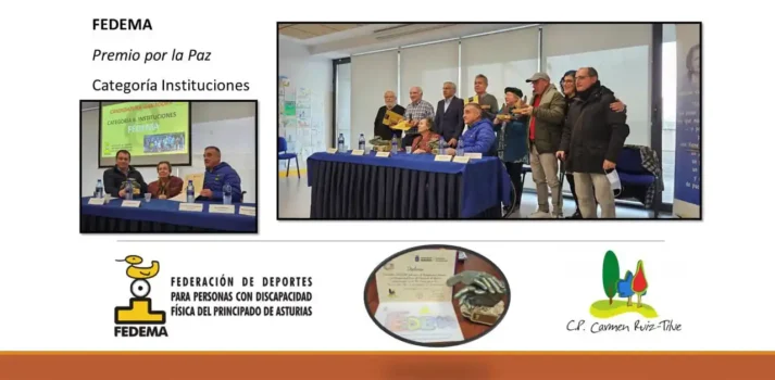 Fedema recibe el premio por la Paz del CP Ruiz-Tilve
