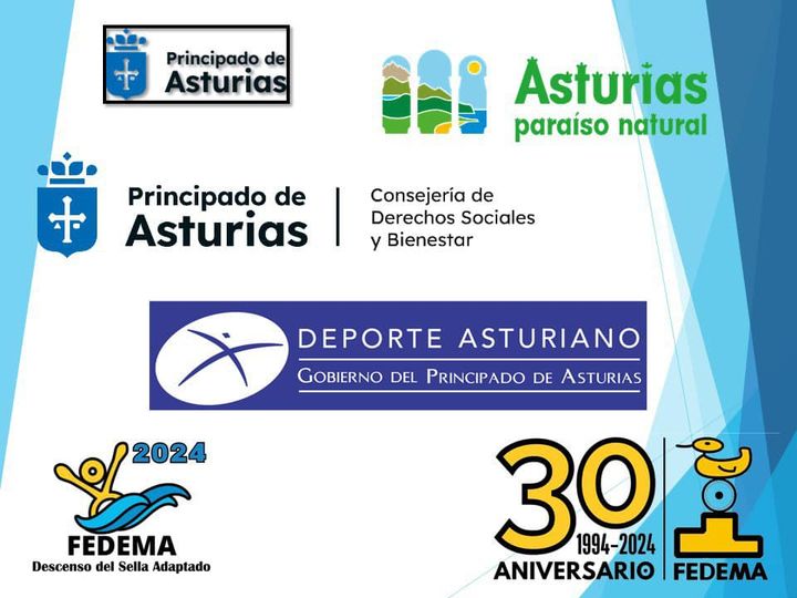 Logos de Gobierno de Asturias, Sella Adaptado 2024 y Fedema 30 aniversario