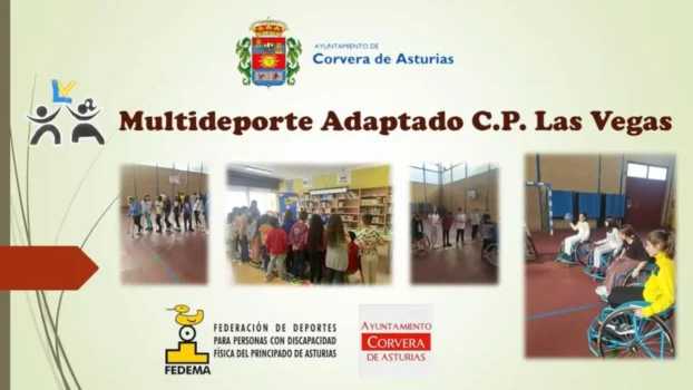 Cartel que anuncia el multideporte adaptado en Corvera