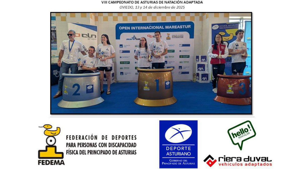 Premiados del VIII Campeonato de Asturias de Natación Adaptada